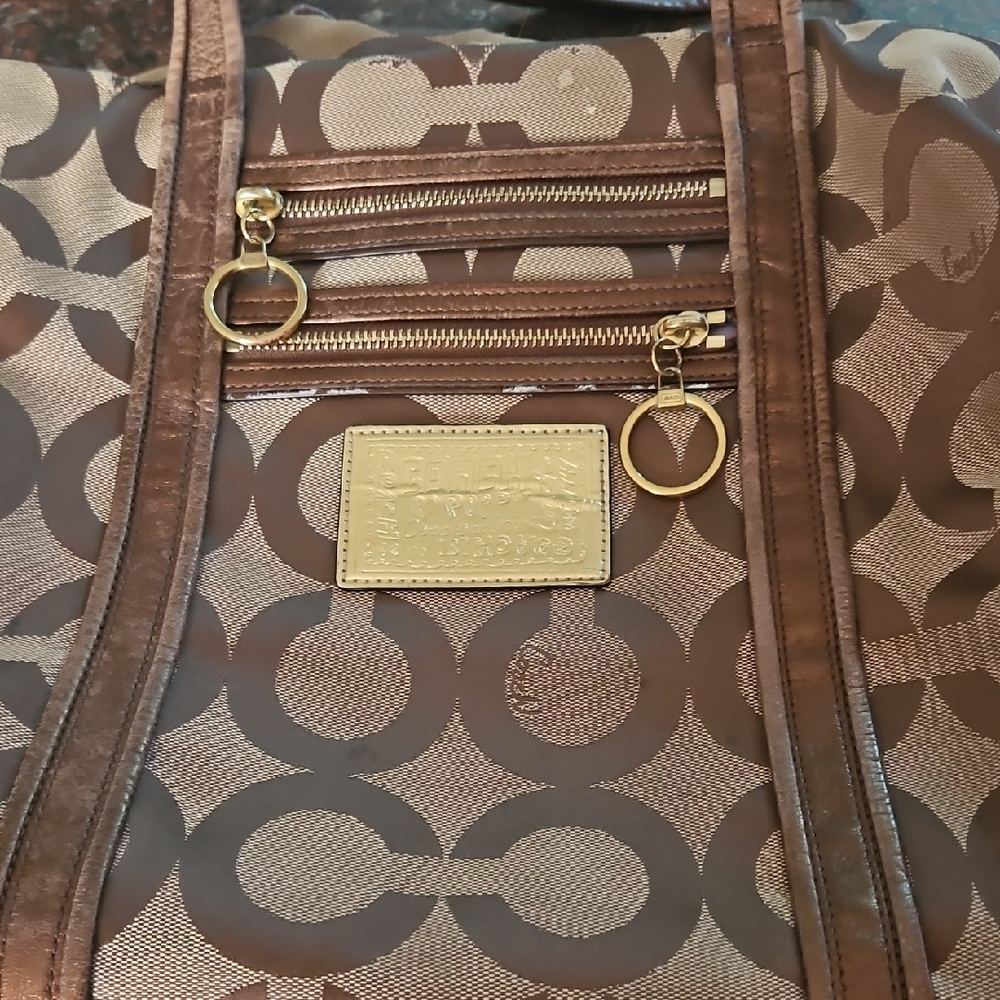 Brown Patterned Tote Bag